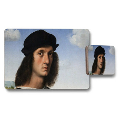 B&Q -  Vintage Portrait Placemat And Coaster Set Featuring Classic Artwork