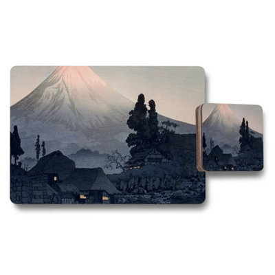 B&Q -  Japanese Mountain Village Scenic Placemat And Coaster Set