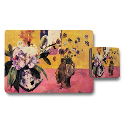 Benjamin Tate Design Floral Vase Still Life Placemats And Coaster Set Decorative Collection from B&Q