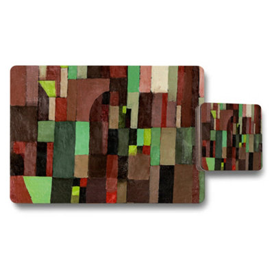 B&Q -  Abstract Geometric Placemat And Coaster Set In Earth Tones