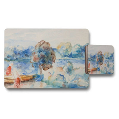 B&Q -  Watercolor Landscape Placemat And Coaster Set Art Print
