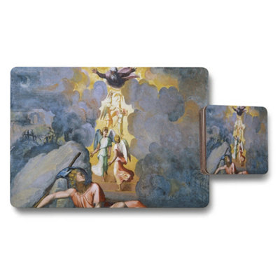 B&Q -  Placemat And Coaster Set With Classical Religious Art Print