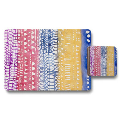 Benjamin Tate Design Multicolor Abstract Placemat And Coaster Set With Striped Pattern from B&Q