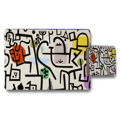B&Q -  Abstract Line Art Placemats And Coaster Set Colorful Modern Table Decor