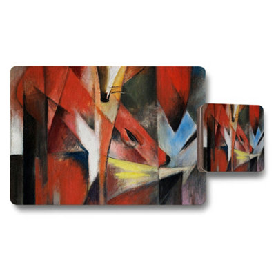 Benjamin Tate Design Abstract Geometric Placemat And Coaster Set For Modern Dining from B&Q