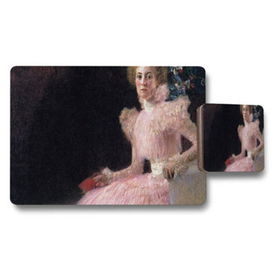 B&Q -  Impressionist Pink Dress Woman Placemat And Coaster Set