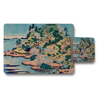B&Q -  Japanese Ukiyoe Landscape Placemats And Coaster Set