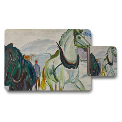 B&Q -  Impressionist Horse Painting Placemat And Coaster Set