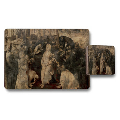 Benjamin Tate Design Placemat Coaster Set With Classic Religious Artwork Print from B&Q