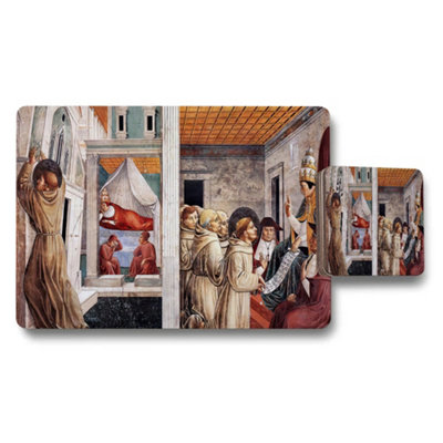 B&Q -  Religious Medieval Scene Placemat Coaster Set For Dining Table