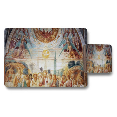 Benjamin Tate Design Placemat And Coaster Set Sacred Art Print Religious Scene from B&Q