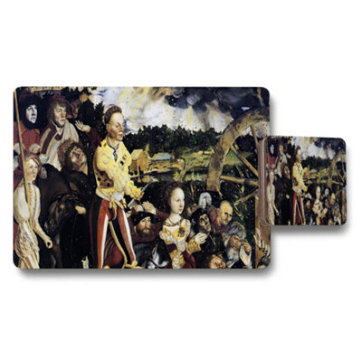 Benjamin Tate Design Placemat And Coaster Set Featuring Classic Renaissance Painting from B&Q
