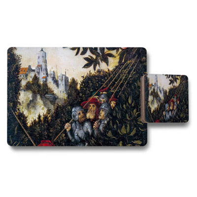 Benjamin Tate Design Medieval Knight Scene Placemat And Coaster Set For Dining Table from B&Q