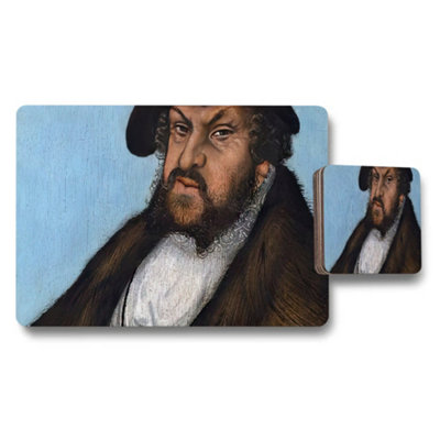 B&Q -  Vintage Portrait Placemats And Coasters Set For Table Decor