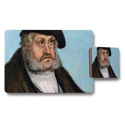 Benjamin Tate Design Old Master Portrait Placemat And Coaster Set Artwork from B&Q