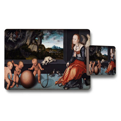 B&Q -  Placemat And Coaster Set Featuring Renaissance Artwork
