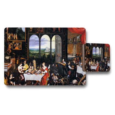 B&Q -  Renaissance Banquet Scene Placemat And Coaster Set