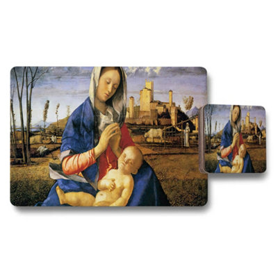 Benjamin Tate Design Madonna And Child Placemat And Coaster Set Artwork from B&Q