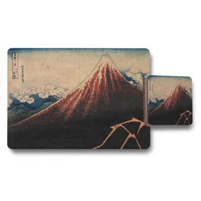 Benjamin Tate Design Mount Fuji Placemats And Coasters Set With Classic Japanese Art from B&Q