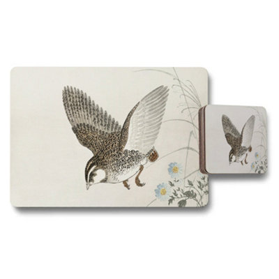Benjamin Tate Design Bird In Flight Placemat And Coaster Set Floral Design from B&Q