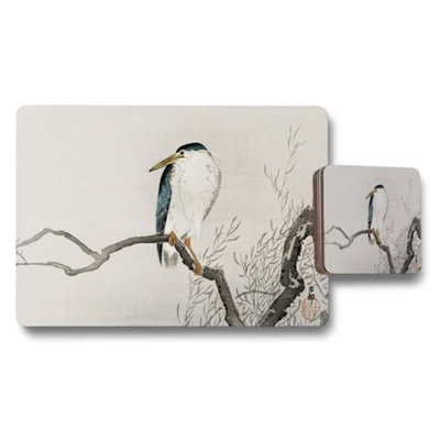 B&Q -  Kingfisher Placemats And Coaster Set With Branches Artwork