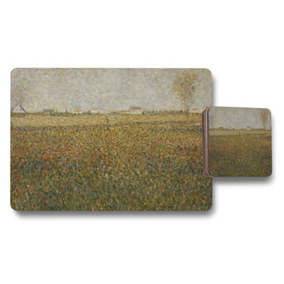 Benjamin Tate Design Impressionist Field Landscape Placemat And Coaster Set from B&Q
