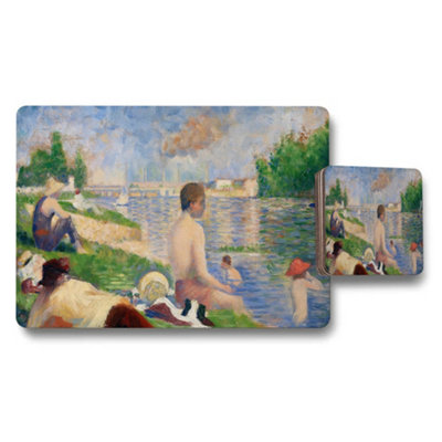 Benjamin Tate Design Impressionist River Scene Placemats And Coaster Set from B&Q