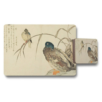 B&Q -  Japanese Duck And Willow Placemats And Coaster Set Artwork