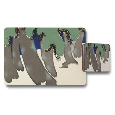 Benjamin Tate Design Nature Inspired Abstract Tree Placemat And Coaster Set from B&Q