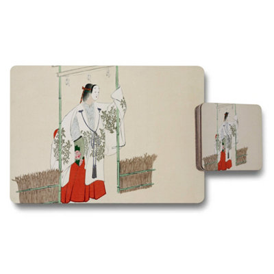 B&Q -  Placemat Coaster Set With Traditional Japanese Ukiyoe Artwork