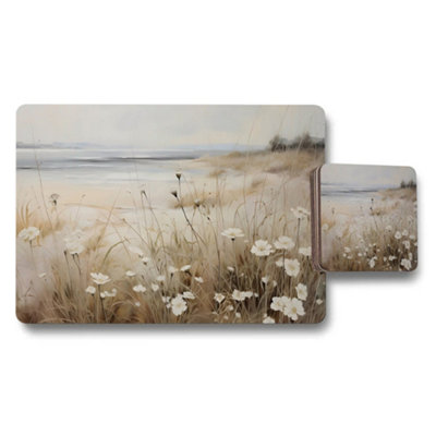 B&Q -  Beach Meadow Floral Placemat And Coaster Set For Dining Table