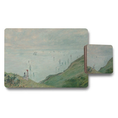 B&Q -  Seascape Placemat And Coaster Set With Coastal Landscape Art