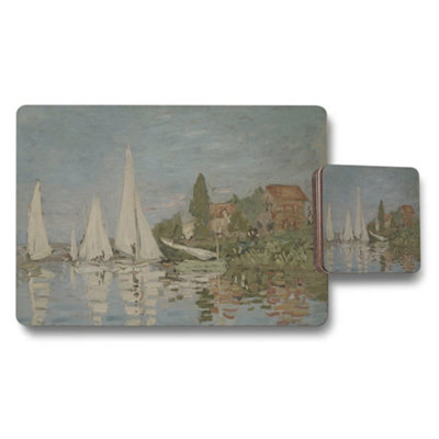 B&Q -  Sailboat Landscape Placemat And Coaster Set For Dining Table