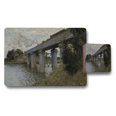 B&Q -  Bridge Over Water Landscape Placemat And Coaster Set