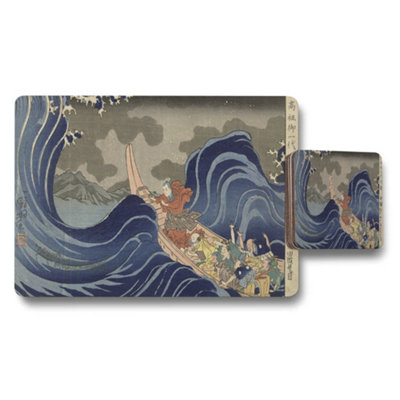 B&Q -  The Great Wave Off Kanagawa Placemats And Coasters Set