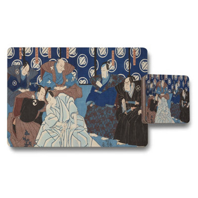 B&Q -  Ukiyo E Themed Placemat And Coaster Set Japanese Art Print
