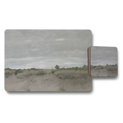B&Q -  Landscape Placemats And Coaster Set Featuring Dune Field Artwork