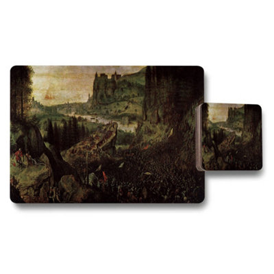 Benjamin Tate Design Medieval Battle Scene Placemat Coaster Set With Historic Artwork from B&Q