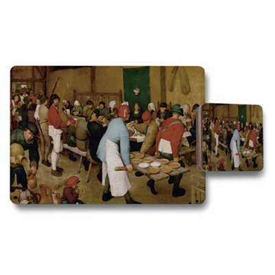 B&Q -  Vintage Dining Scene Placemat And Coaster Set Artwork