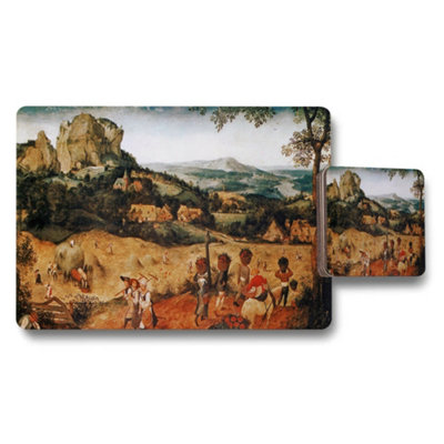 B&Q -  Historic Countryside Landscape Placemats And Coaster Set