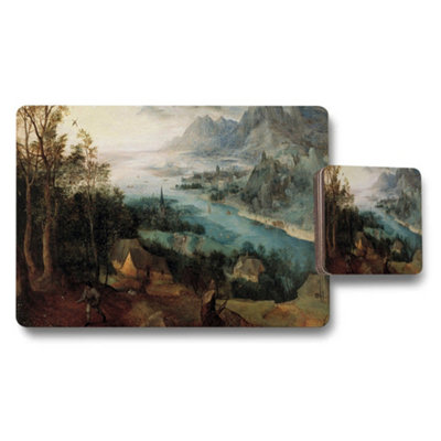 Benjamin Tate Design Scenic River Landscape Placemat And Coaster Set Art Print from B&Q