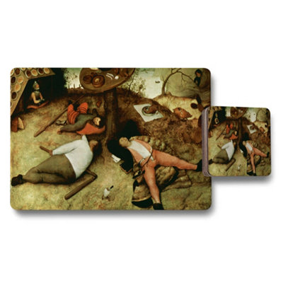 Benjamin Tate Design Placemat And Coaster Set Featuring Classic Landscape Painting Artwork from B&Q