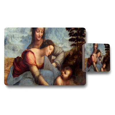 Benjamin Tate Design Madonna And Child Artwork Placemat And Coaster Set Decor Collection from B&Q