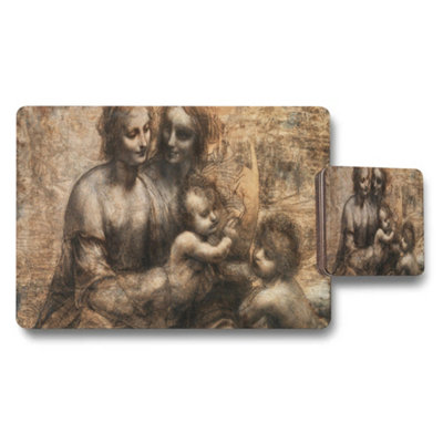 Benjamin Tate Design Vintage Art Placemat And Coaster Set Featuring Madonna And Child from B&Q