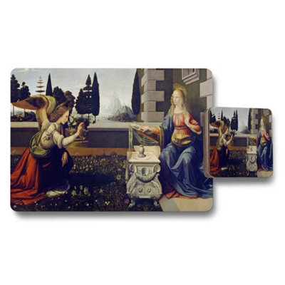 B&Q -  Annunciation Artwork Placemat Coaster Set For Dining Table Decor