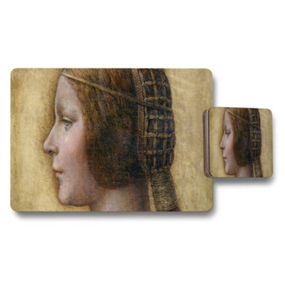 Benjamin Tate Design Vintage Portrait Placemat And Coaster Set For Dining Table Decor from B&Q