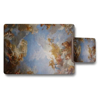 B&Q -  Baroque Style Placemat And Coaster Set With Classical Artwork