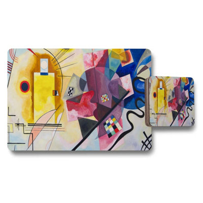 Benjamin Tate Design Abstract Geometric Placemats And Coaster Set For Dining Table from B&Q