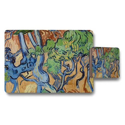 Benjamin Tate Design Impressionist Tree Placemats And Coaster Set Artwork from B&Q