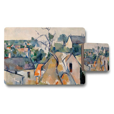 B&Q -  Impressionist Village Landscape Placemat Coaster Set